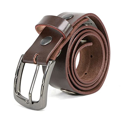 Milwaukee Leather MP7107 Men's 5 Cent Buffalo Coin - Brown Leather Belt w/Interchangeable Buckle - 1.5 inches Wide4