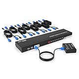 KVMスイッチ HDMI 8ポート KVM USB 切替器 8入力1出力、MT-VIKI HDMI KVM 切り替え器 4K 30Hz パソコン切替器 USB セレクター 電源不要 ドライバ不要 USB2.0 ケーブル付き