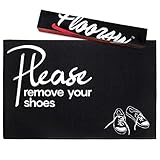 2x3 Feet, 1/4' Thickness - Please Remove Your Shoes Doormat - Floorsy Home Entryway Mat for Front...