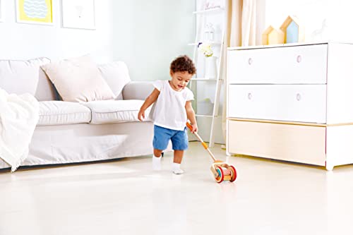 Hape - Arcobaleno Spingi&Tira - Giocattolo In Legno Con Bastone E Rotelle Per Incoraggiare Il Movimento Dei Bambini Dai 12 Mesi - 5