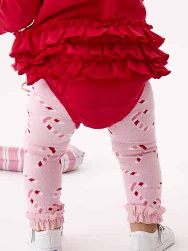 Image of RuffleButts Baby Girls Patterned Footless Ruffled Tights - Ruffle Tights