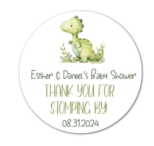 Dinosaur Birthday Stickers - Dinosaur Baby Shower - Thank you for stomping by - favor stickers - Dinosaur Favor Stickers - Dinosaur Favors - Dinosaur thank you Stickers 40 ct.