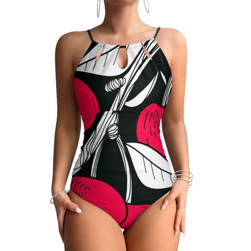 Swimsuit monokini de haute qualité au fini rouge cerise pour une silhouette sublimée cet été