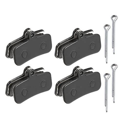 X AUTOHAUX 4 Pair Semi Metal Disc Bike Brake Pad W/Split Pin for SHIMANO Saint, Black