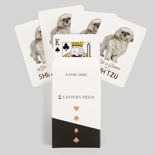Baraja cartas póker Shih Tzu Life is Better 52 naipes miniatura 6