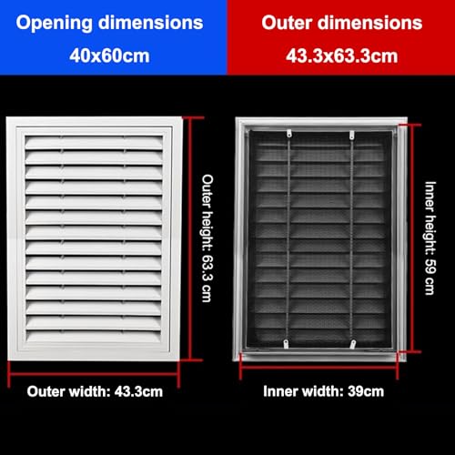 Grille de ventilation aluminium anti-insecte pour pignon de toit
