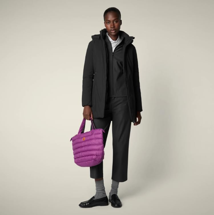 Save The Duck Women's Rachel Parka | Animal-Free, Plumtech® Insulation, Water Repellent, Detachable Hood, Zip Hand Pockets