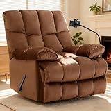 GNMLP2020 Oversized Recliner Chair, Big Man Recliner Chairs for 400LBS Adults, Extra Wide Recliner, Large Heavy Duty Recliner Chair for Living Room, Brown