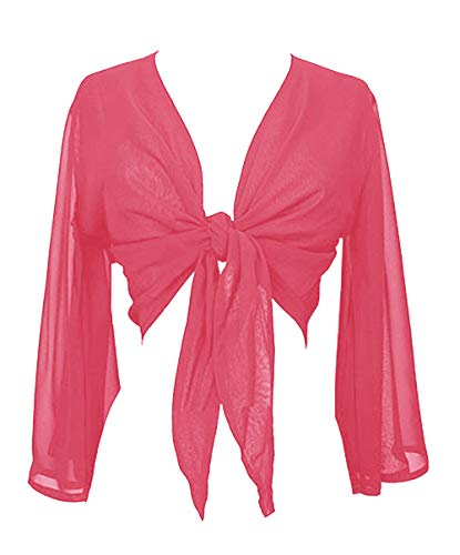 Image of Indian Trendy Women's Flair Wrap Tie Top Chiffon Choli Blouse Belly Dance Gypsy Bolero Shrugs Cardigan
