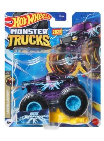 Image of Hot Wheels Electric Bigfoot Monster Trucks 2023 1:64 Scale Diecast Truck With Crushable Car 3+ Ages, Multicolor