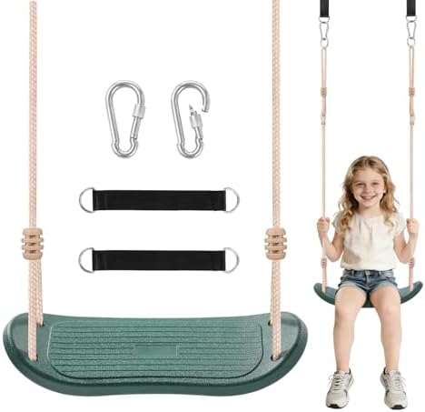 Weatherproof Kids Swing Seat, Non-Slip with Ergonomic, Green