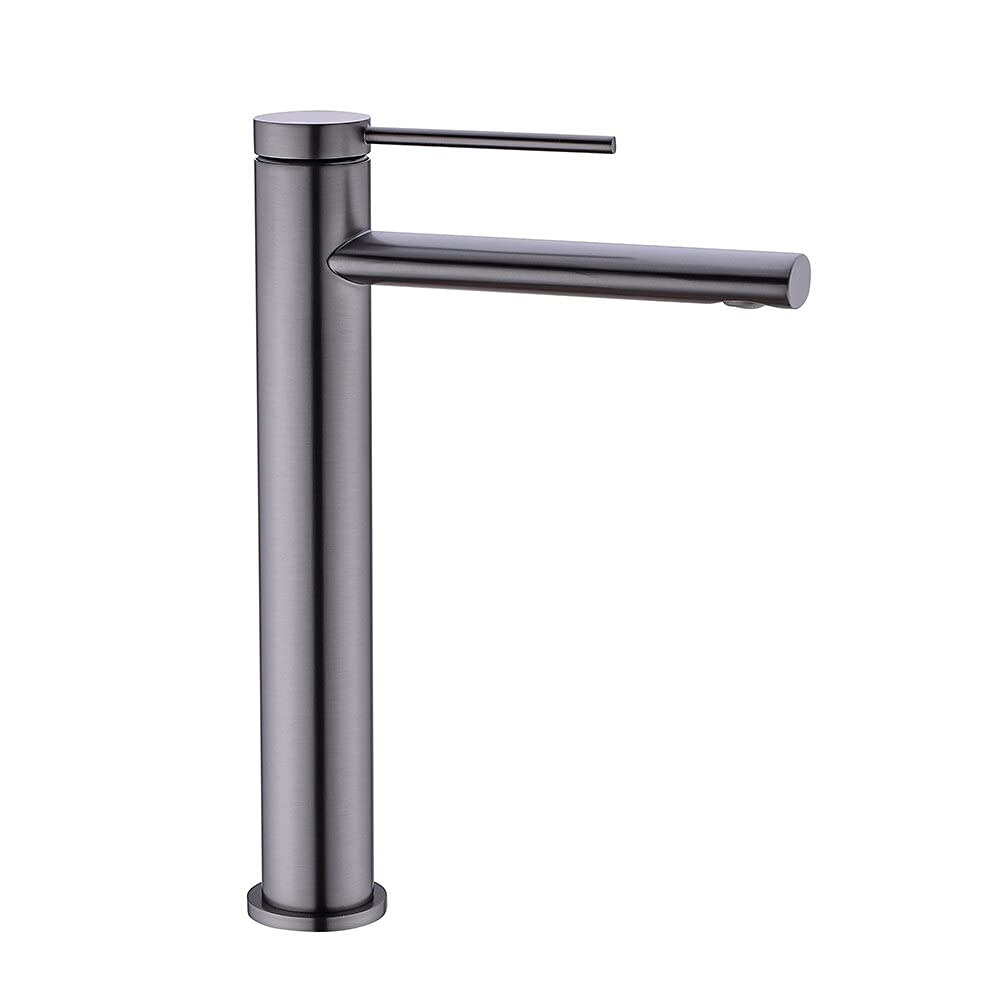Robinet de lavabo d'un trou en laiton brossé haut de gamme mixte