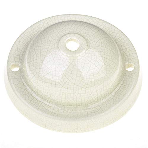 creative cables Kit rosone per lampadario da soffitto linea Mini (ceramica Effetto Craquelet, Ø 130 mm, 1 foro) – Fissaggio per lampadari e sospensioni singole – Design artigianale e made in Italy