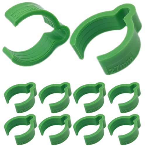 Clips de manguera en espiral compatibles con mangueras de aspiradora Festool de 27 mm, clip de manguera de polvo para lijadora Festool y extractor de polvo (verde, 10 unidades)