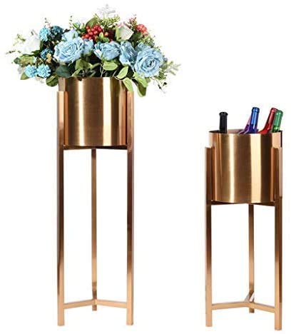 Ezzu Crafts Set of 2 Modern Plant Stand- Set with Tall Metal Stand, Decorative Standing Flower Succulent Pot Holder, Indoor Outdoor Terrace Patio Home Decor Colour (Copper) (B08PC6TLBJ) Amazon Price History, Amazon Price Tracker