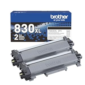 Brother TN830XL 2PK Cartucho de tóner negro de alto rendimiento para impresora, paquete de 2 – Imprime hasta 3,000 páginas cada una(1)
