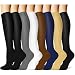 8 Pack Copper Knee High Compression Socks For Men & Women-Best For Running,Athletic,Medical,Pregnancy and Travel -15-20mmHg