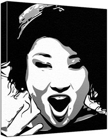 Jenna Ushkowitz (100% Original Painting. Not A Print ) Acrylic Paint On Deep Framed Canvas (60 x 50 x 1.8 cm) 3-Colour Black/Grey/White-image-5