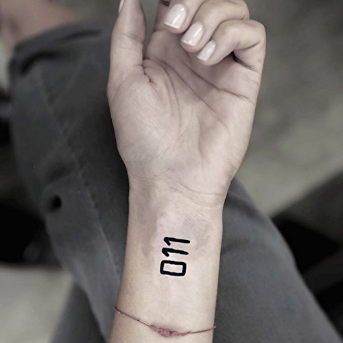 011 Temporary Fake Tattoo Sticker (Set of 2) - www.ohmytat.com