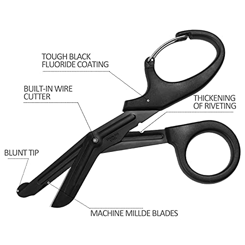 2 pack trauma shears 58 inch stainless steel medical scissors bandage scissors with carabiner nursing scissors surgical scissors for nurses doctors nursing students emt and ems