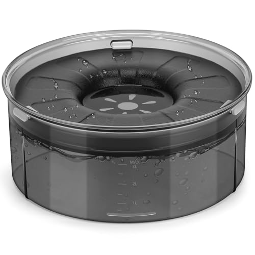 PETTOM Wassernapf Hund ohne Sabbern, 3L Transparenter Hundenapf Auslaufsicher, Trinknapf Hund Anti Schlabber, Hunde Wassernapf für Drinnen und Draußen