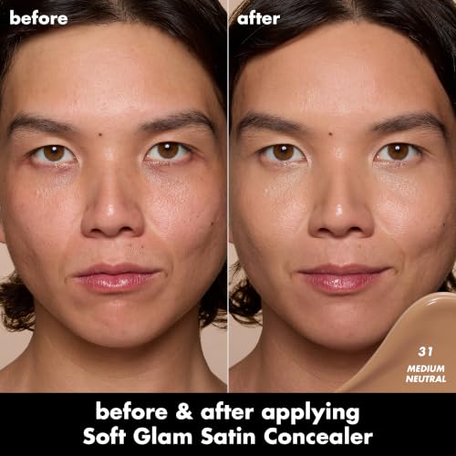 Image of e.l.f. Soft Glam Satin Concealer, Medium Coverage For Blemishes & Under-Eye, Crease-Resistant, Long Lasting, Vegan & Cruelty-Free, 31 Medium Neutral