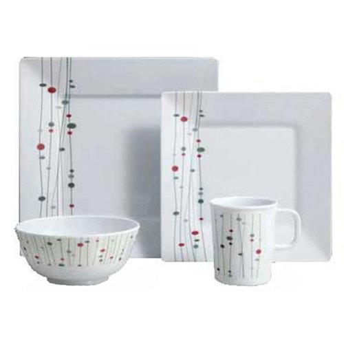 Linea - Set da tavola in melamina, per roulotte