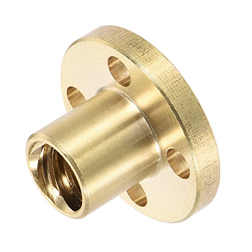 MECCANIXITY T8 Lead Screw Trapezoidal Nut Round 2mm Pitch 8mm Lead for 3D Printer Brass Tone