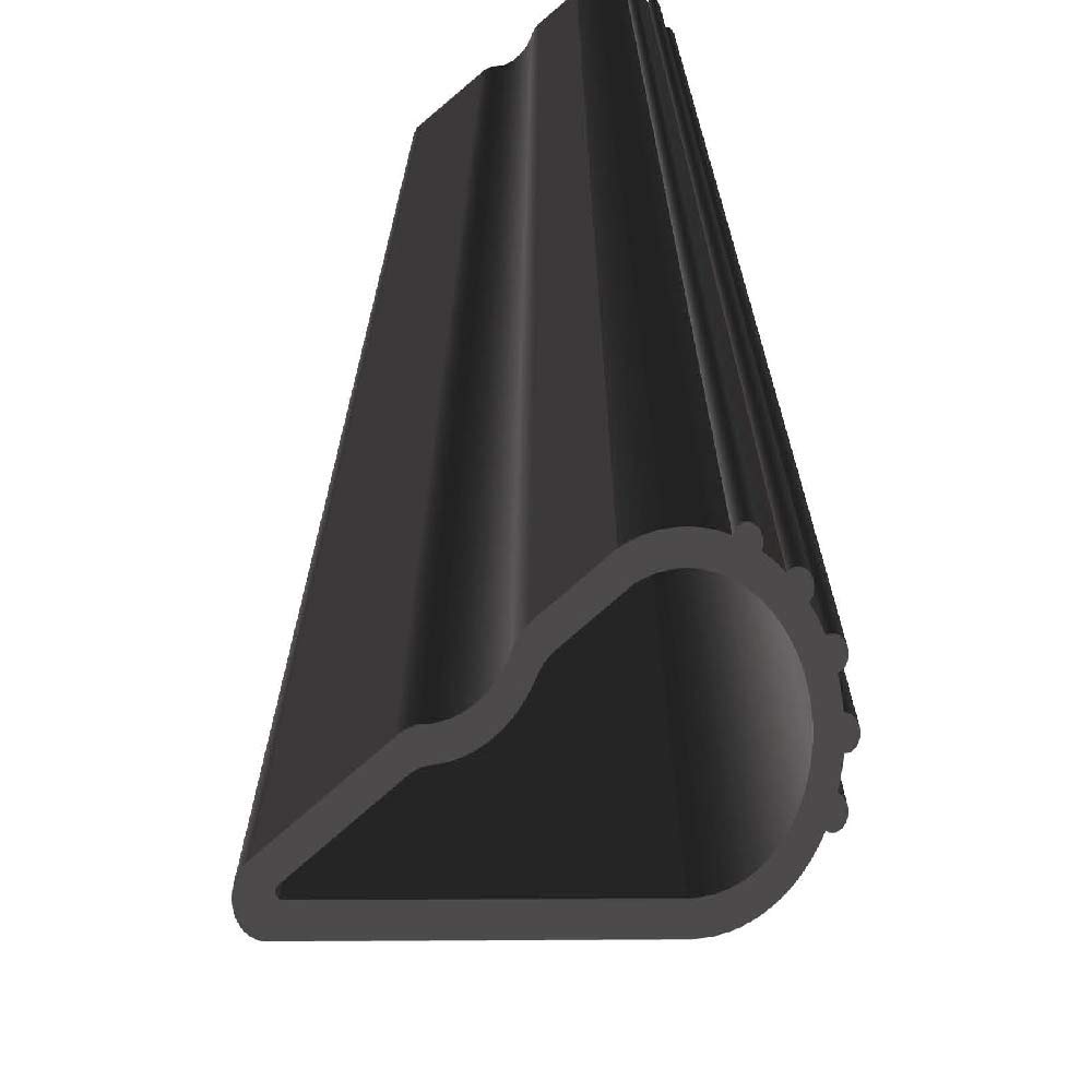 Fire/Smoke Self Adhesive Silicone Door Gasketing in Black (5884S), (3/8" W x 3/16" H x 21' L)