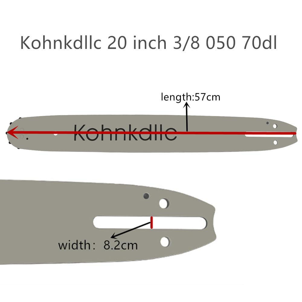 Juego de 2 motosierras de 50.8 cm 3/8 050 70dl y 1 kit de barra guía para Echo CS-590 Poulan PP5020AV Jonsered 2063 Makita DCS510, KP-D70 72YL70X3 72LPX70CQ