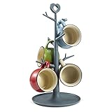 Mug Holder Coffee Mug Holder Removable Organizer Mug Rack Stand Countertop Mug Tree Home Storage Mug Hooks for Counter (Blue)
