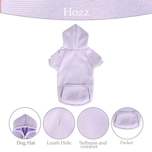 Hozz Winter Dog Hoodie Sweatshirts With Pockets Warm Dog Clothes For Small Dogs Sweater Chihuahua Coat Clothing Puppy Custume Purple M, Medium (Pack Of 1) #TOP3