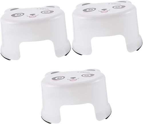 Taburete de plástico de dibujos animados de 3 piezas para niños pequeños, taburete para adultos, silla para seguridad de bebé, taburete auxiliar