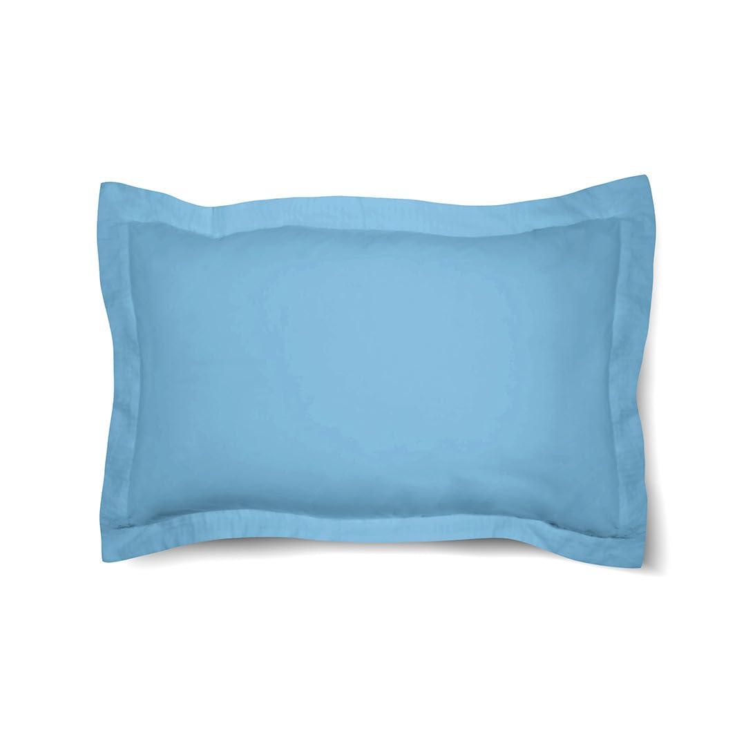Leruum Blue Oxford Pillowcases 2 Pack Cotton Plain Weave Pair Pillow Cover 2(50X75+5 )