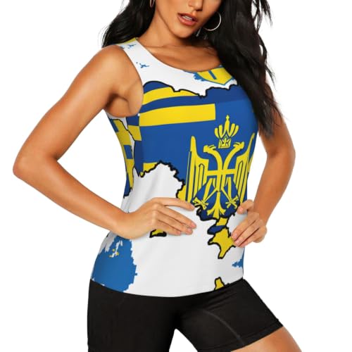 Camiseta de Ucrania sin mangas transpirable con espalda cruzada deportiva 2