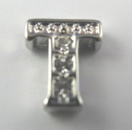 Crystal Letter T Initial Floating Locket Charm / Add to Your Origami Locket