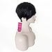 HOTKIS Short Human Hair Wigs Short Wigs Human Hair Pixie Cut Wigs for Black Women (Long Bangs-1b#)