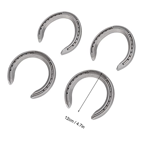 Image of Zerodis 4Pcs Aluminium Alloy Horseshoe Kit, Horse Shoe Horse Riding Tool Equipment Accessories Sports Horseshoes for Horse Racing Horse Shoes Sets (4#)