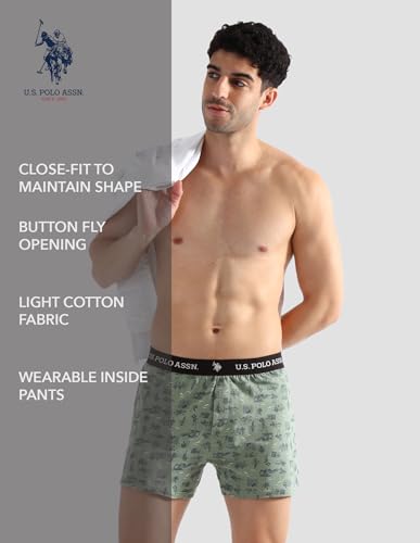 Image of U.S. Polo ASSN. Mens OEX09 Comfort Regular Fit Solid Boxers - Pack of 2