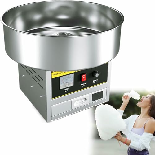 HOTAPEPU Elektrische Maschine Zur Herstellung Von Zuckerbaumwolle, Kommerzieller Maschine, Um Zahnfäden Mit Edelstahlbehälter, Zuckerlöffel Und Schublade, Zu Hause, Karneval, Geburtstage ~/