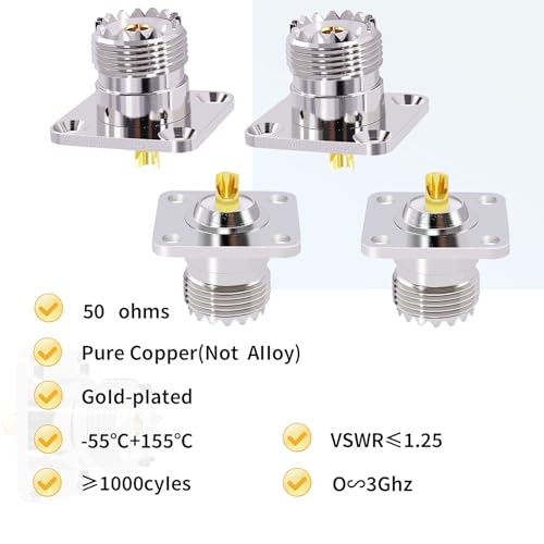 Adaptador coaxial CNARIO UHF hembra 4 piezas miniatura 3