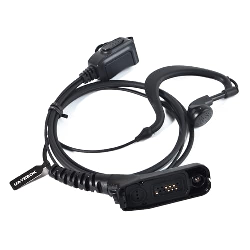 UAYESOK Oreillette en Forme de G pour Talkie-walkie Multi-Broches, Casque Radio de Police de sécurité avec Micro PPT, pour Motorola DP3400 DP3401 DP3600...
