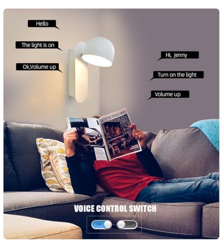 Lámpara de pared LED moderna gris orientable con control de voz 7