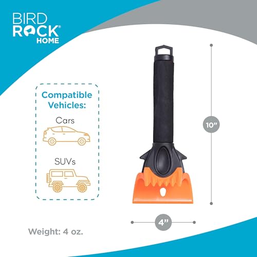 BIRDROCK HOME Ice Scraper & Breaker Combo for Car Windshield & Windows, Water Resistant, Padded Glove, Non-Scratch 4