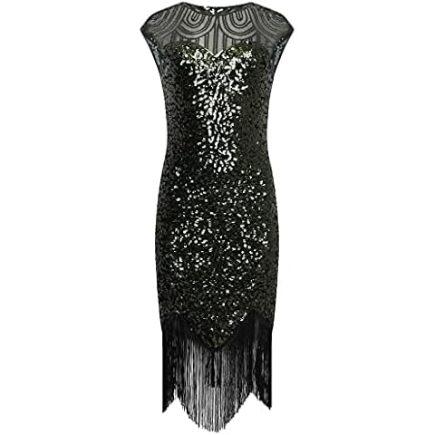 Ro Rox Anna 1920s Great Gatsby Flapper Dress Dance Dresses for Women, Retro Cocktail Dress for Halloween Party, Prom, Gatsby Themed Party, Evening Out, Etc. Roaring 20s Dresses for Women, Green, M Cover
