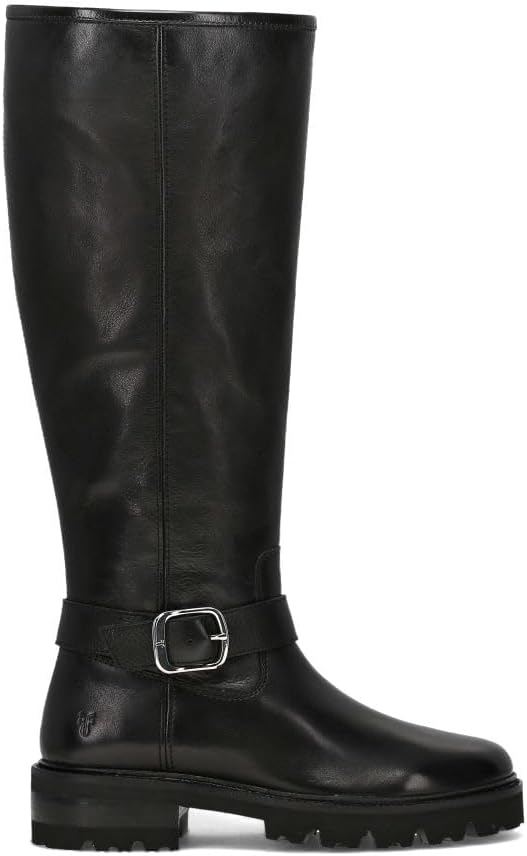 Olivia Buckle Tall Women's Riding Boot - Edgy Style with Belted Strap, Knee-High Silhouette, Cushioned Insole, Side Zipper