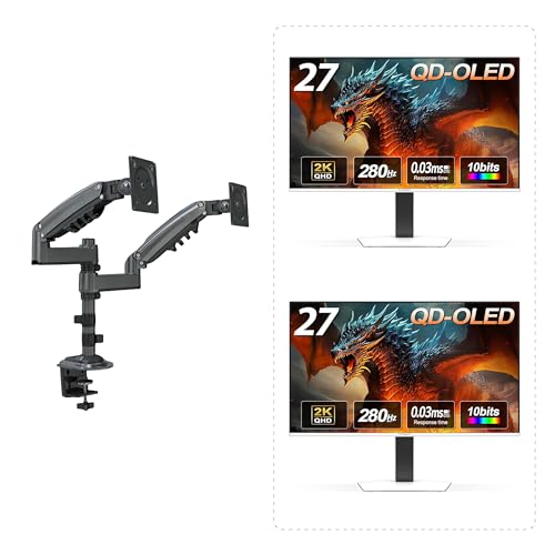 Image of INNOCN Dual Monitors with Arm - 2 x 27 2560 x 1440P 280Hz QD-OLED PC Gaming Monitors + 1 x Dual Monitor Arm