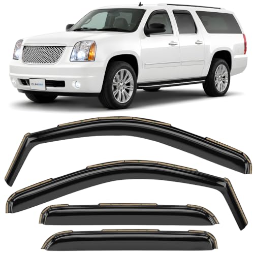 Image of CLIM ART in-Channel Incredibly Durable Rain Guards for GMC Yukon XL 1500 2007-2014, Original Window Deflectors, Vent Window Visors, Vent Deflector, 4 pcs. - 607181