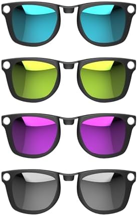 HIBLOKS 4Pcs Polarized Clip for Ray-Ban Meta Wayfarer Smart Glasses, Compatible with Ray-Ban Meta Wayfarer Standard (Size M) Protect Your Eyes, Cool and Fashion (Silver, Blue, Yellow, Purple)