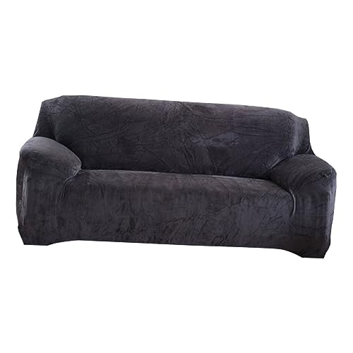 Housse de canapé extensible 3 places gris protection élastique - 2